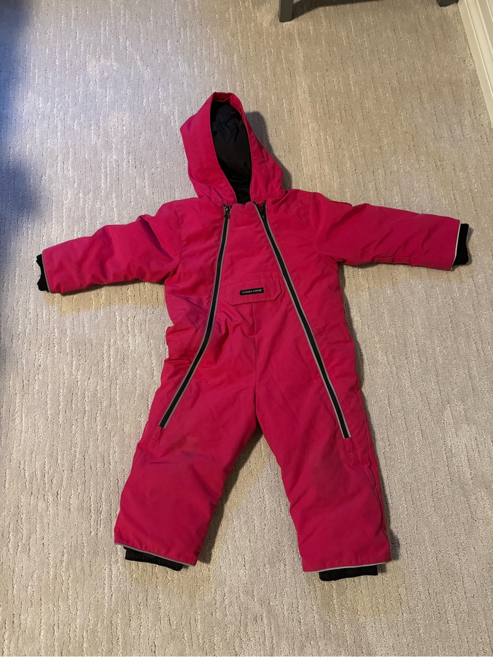 Pink Hooded Snowsuit Canada Goose Baby Lamb Down Snowsuit 18M-24M EUC